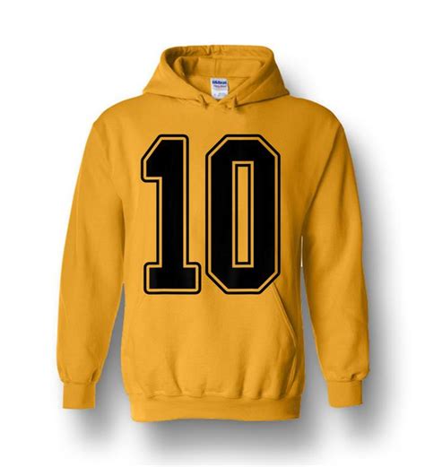 #10 Black Outline Number 10 Sports Fan Jersey Style Heavy Blend Hoodie ...