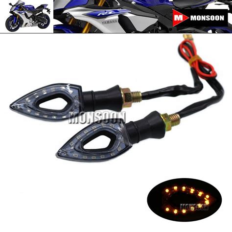 For YAMAHA YZF R1 YZF-R1 R6 R3 R125 R25 XJR1300 Waterproof 12 V LED Turn Signal Indicator ...