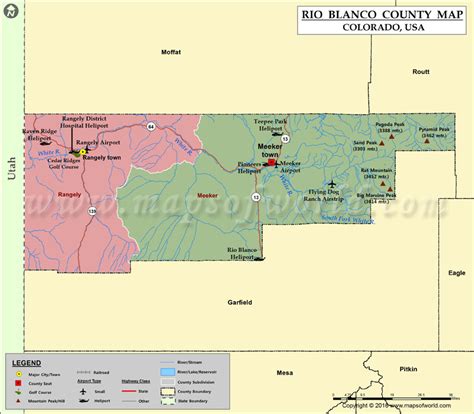 Rio Blanco County Map, Colorado | Map of Rio Blanco County, CO