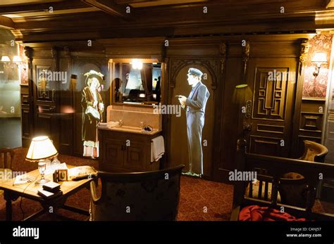 Replica of a first class cabin on board Titanic with holographic ...