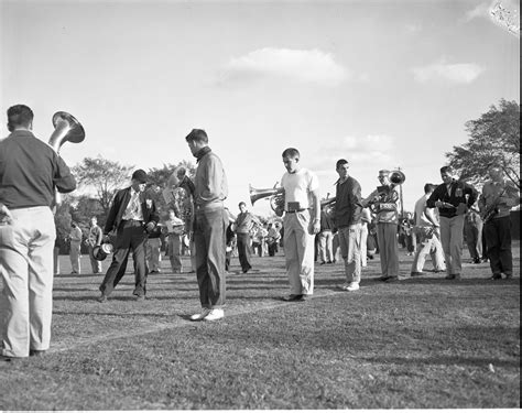 George Cavender Directs University of Michigan Marching Band Practice On Ferry Field, September ...