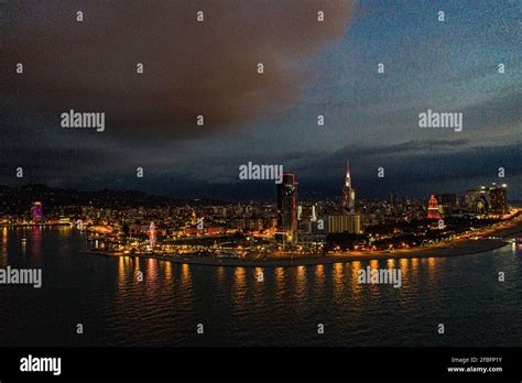 night city view from drone Stock Photo - Alamy