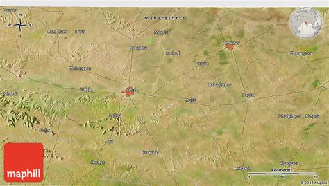 Satellite 3D Map of Amalner