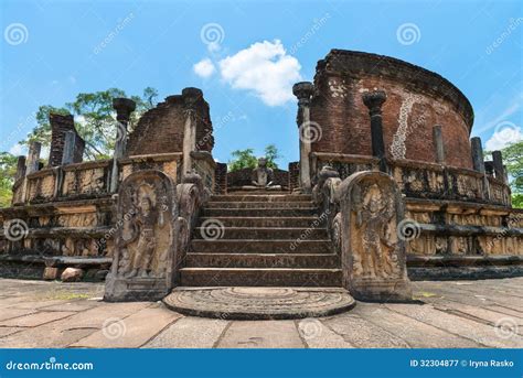 Structure Unique To Ancient Sri Lankan Architecture. Stock Image ...