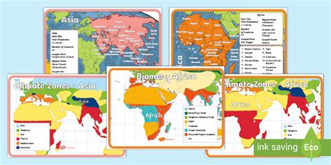 World Continents Fact File, Biomes and Climate