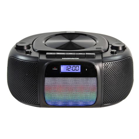 Magnavox MD6972 Portable Top Loading CD Boombox with Digital AM/FM Stereo Radio, Color Changing ...