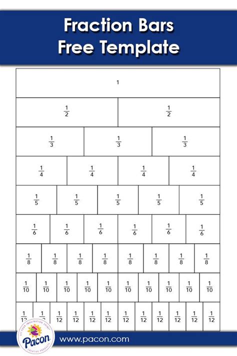 Blank Fraction Bars Worksheets