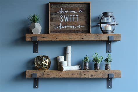 Wood Shelf Brackets, Reclaimed Wood Shelves, Rustic Shelves, Reclaimed ...