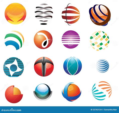 Various round logos stock illustration. Illustration of circles - 33763124