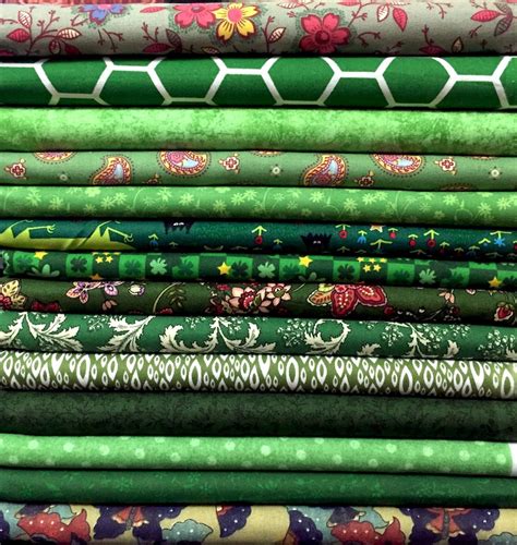 10x Fq's Assorted GREEN Quilting Fabric 100% Cotton | Etsy UK