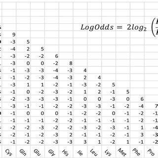 The BLOSUM62 scoring matrix for amino acid substitution. A table value... | Download Scientific ...