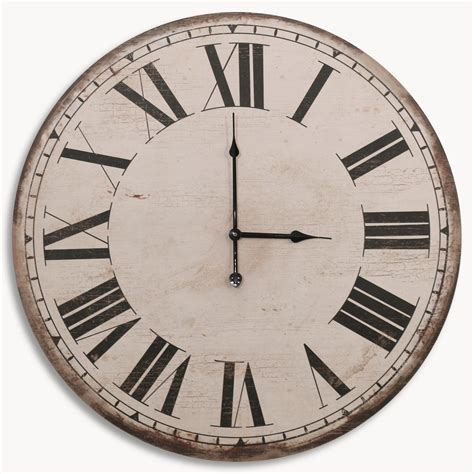 Kentfield Large Antique White Wall Clock with Roman Numerals | One ...