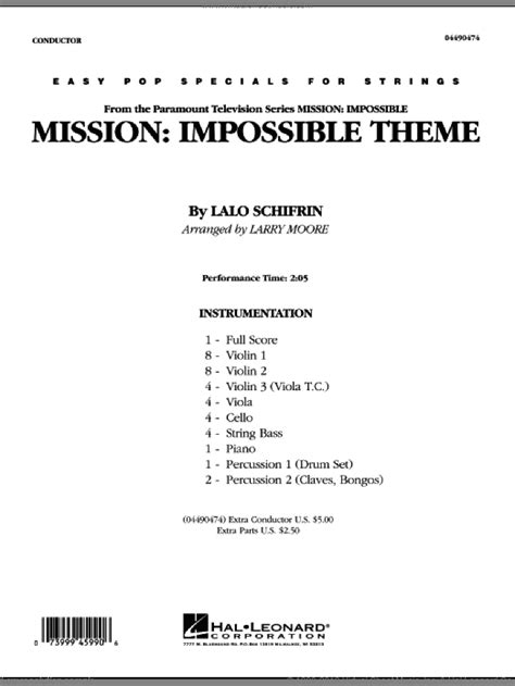 Mission: Impossible Theme sheet music (complete collection) for orchestra