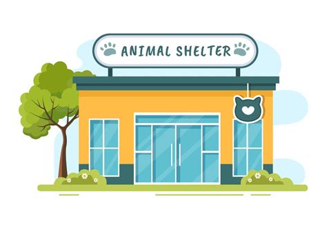 Animal Shelter House Cartoon Illustration Containing Animals for ...