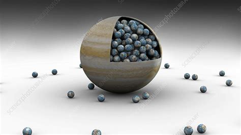 Volume of Jupiter compared to Earth - Stock Image - C014/5777 - Science Photo Library