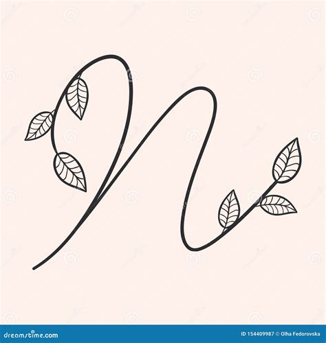 Vector Handwritten Letter N Monogram or Logo Brand Stock Vector ...