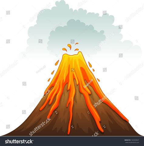 Ilustración de una erupción volcánica: vector de stock (libre de ...