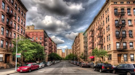 An Old City Street With New York Apartments Background, Pictures Of Harlem, Harlem, Architecture ...