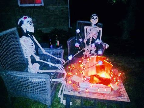 Pin by Kathy Randall on Halloween skeletons roasting marshmallows ...