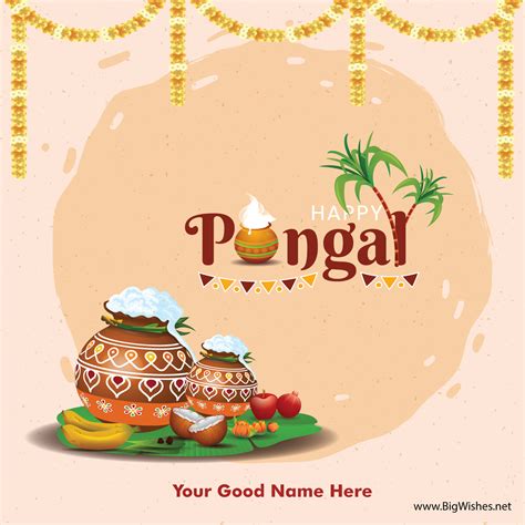 Happy Pongal Wishes Card for What's App