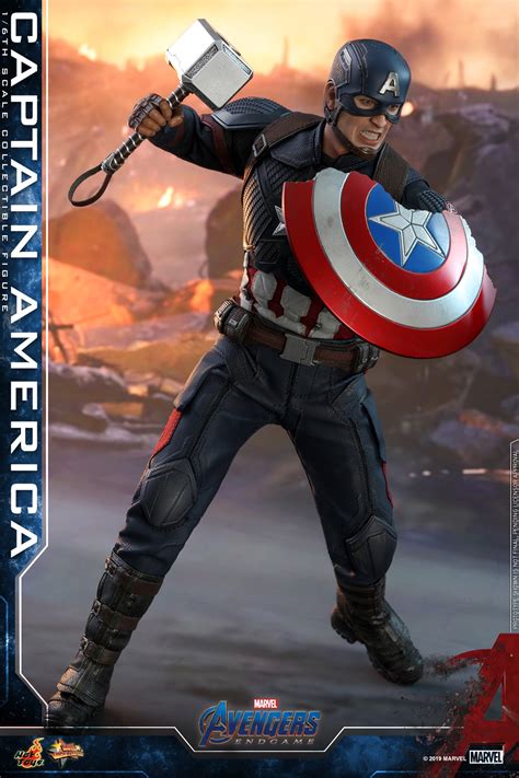 Hot Toys Endgame Captain America: New Head! Mjolnir! Broken Shield! - Marvel Toy News