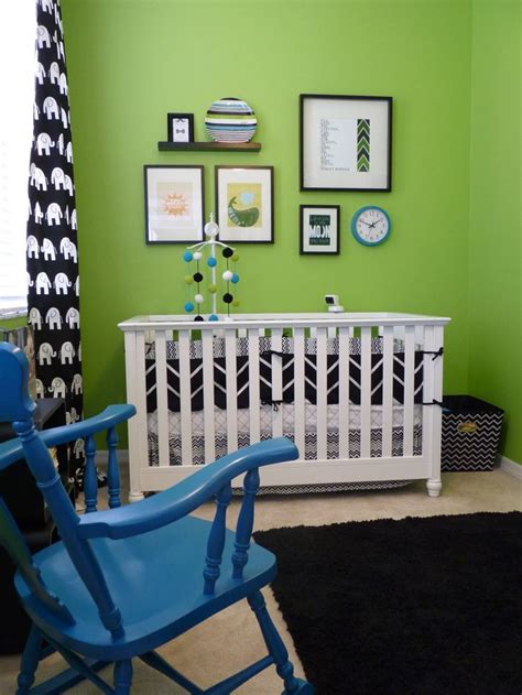 Black, White, and Green. #baby #nursery #green Green Nursery, Nursery Room, Girl Nursery, Kids ...