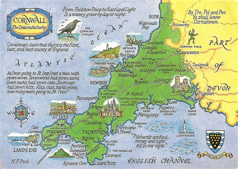 Map Of England Showing Cornwall - Map