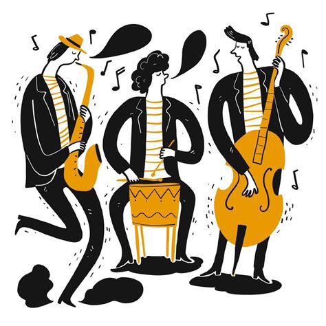 Musicians Playing Music 1222179 Vector Art at Vecteezy