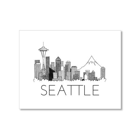 Seattle Skyline Line Drawing at PaintingValley.com | Explore collection ...