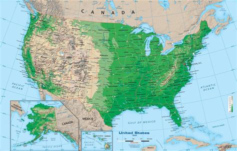 Usa Terrain Map