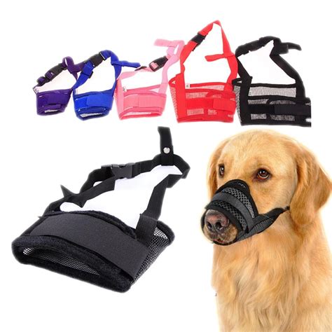 Adjustable Mesh Dog Muzzle Grooming Nylon Mask Pet Muzzle Anti bite for Small Teddy Gold ...