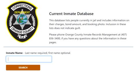 Orange County Corrections Department, Florida Inmate Search, Visit ...