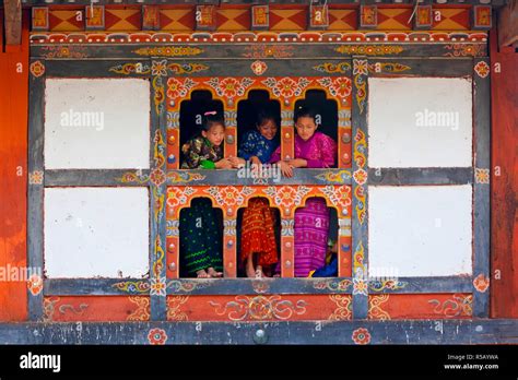 Tshechu Festival at Wangdue Phodrang Dzong Wangdi Bhutan Stock Photo ...