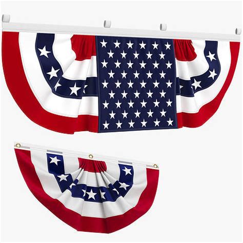 American Flag Bunting Banner Set 3D model | CGTrader