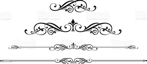 Scroll Designs Stock Illustration - Download Image Now - Black And ...