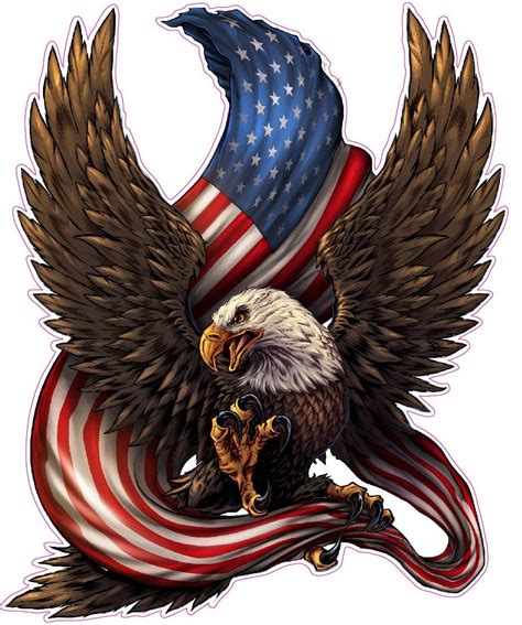 American Bald Eagle American Flag Decal Sticker - Etsy