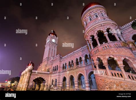 Sultan Abdul Samad Building, Kuala Lumpur, Malaysia. Night time photo of the impressive building ...