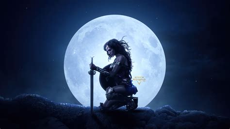 Wonder Woman The Big Moon Wallpaper,HD Superheroes Wallpapers,4k ...