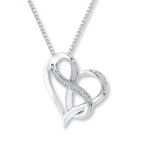 Heart & Infinity Necklace 1/20 ct tw Diamonds Sterling Silver | Kay