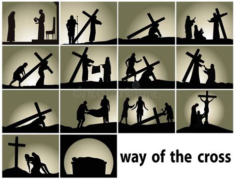 Silhouette Stations Of The Cross Clipart - img-omnom