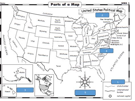 Parts of a Map - Daily Geography Week 1 Diagram | Quizlet