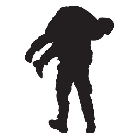 Soldier Carrying Another Soldier Silhouette