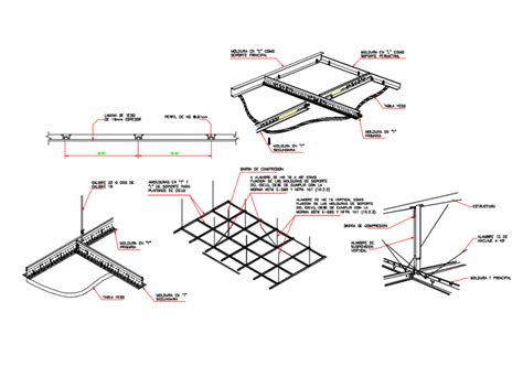 Gypsum house ceiling structure details dwg file - Cadbull