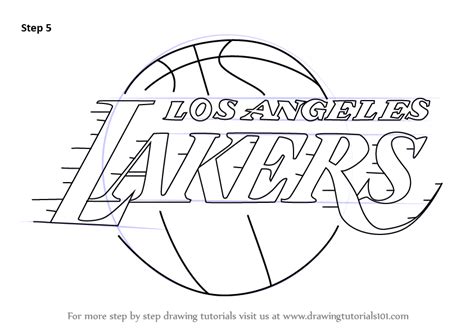 Learn How to Draw Los Angeles Lakers Logo (NBA) Step by Step : Drawing Tutorials | Los angeles ...