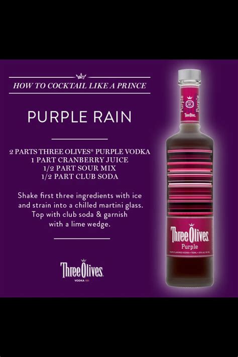 Pin by Suzi Shade Kirby on Cheers! | Purple rain drink, Happy hour drinks, Drinks alcohol recipes