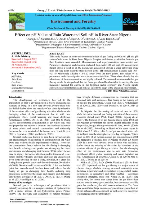 (PDF) Effect on pH value of rain water and soil pH in River State Nigeria.