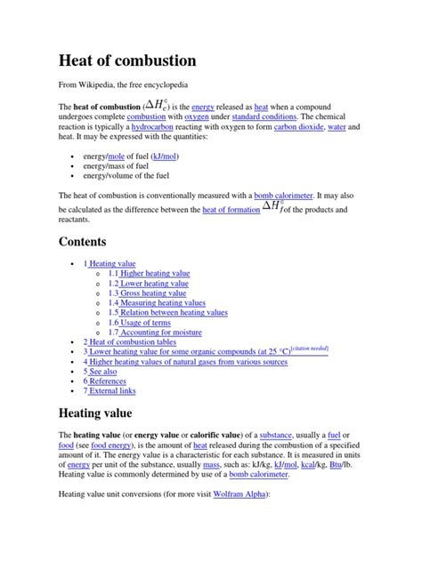 Heat of Combustion | PDF | Chemical Process Engineering | Nature