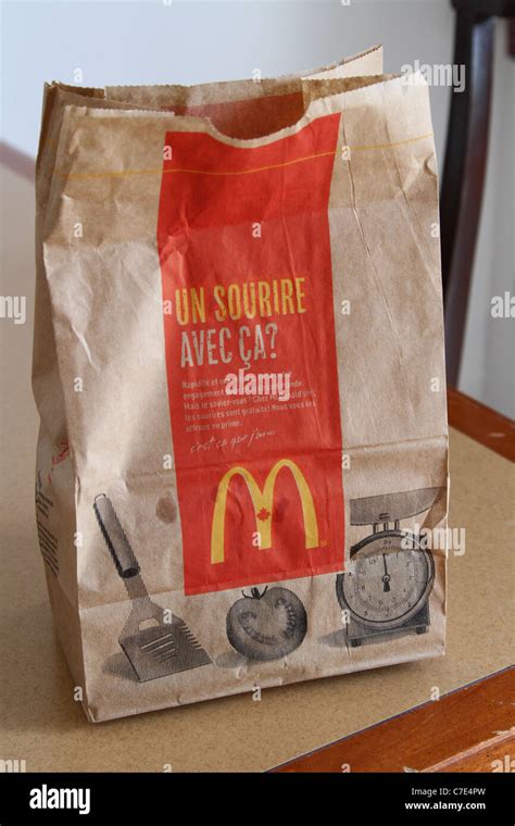 mcdonalds fast food takeout brown bag Stock Photo - Alamy