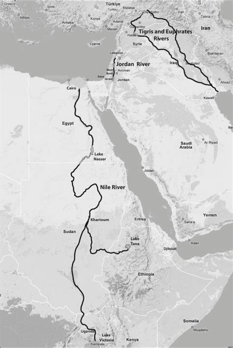 Drawing Ancient Egypt Nile River Map