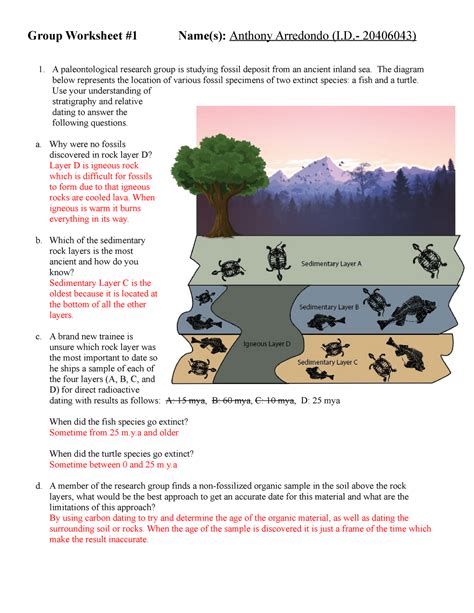 Fossils And Radioactive Dating Worksheet – Telegraph